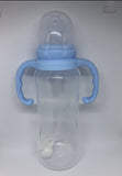 Blue Bottle with removable handles and large adult silicone teat