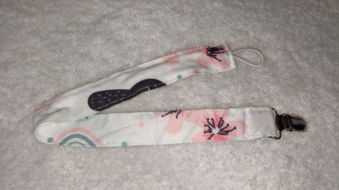 Bunny pattern Matching Fabric Pacifier Clips - 15"