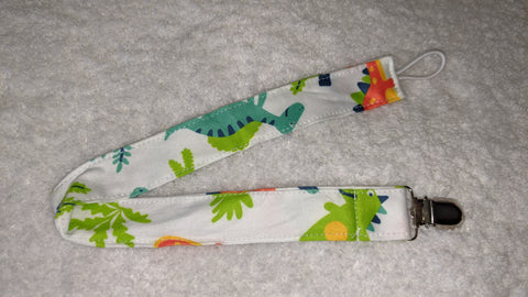 Lil DINOSAURS Matching Fabric Pacifier Clips - 15"