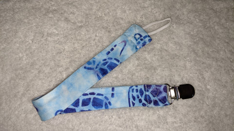 SEA TURTLES Matching Fabric Pacifier Clips - 14"
