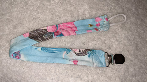 ENCHANTED FOREST OF FAIRIES Matching Fabric Pacifier Clips - 14"  Clearance