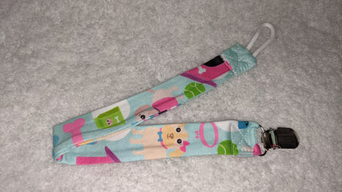 Lil Pup Matching Fabric Pacifier Clips - 14"  Clearance
