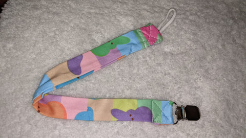 EASTER BUNNY Matching Fabric Pacifier Clips - 14"  Clearance