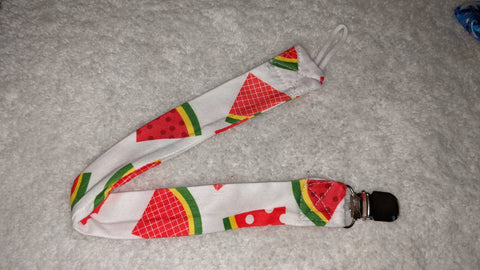 Watermelon Matching Fabric Pacifier Clips - 14"  Clearance