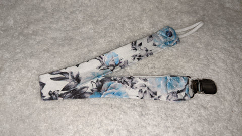 My Delicate Flower Matching Fabric Pacifier Clips - 14"  Clearance