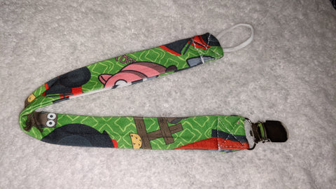 Lil Farmer Matching Fabric Pacifier Clips - 14"  Clearance