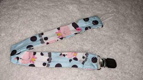 LIL MOO MOO COW Matching Fabric Pacifier Clips - 14"  Clearance