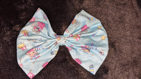 Blue Lil Circus MATCHING Boutique Fabric Hair Bow Clearance