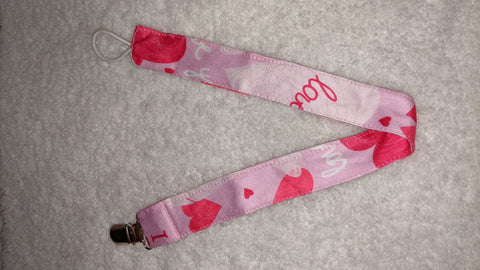 Hearts Matching Fabric Pacifier Clips  Clearance