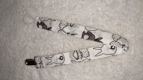 Bunny Matching Fabric Pacifier Clips