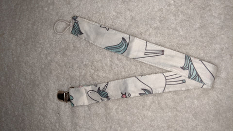 Unicorn Matching Fabric Pacifier Clips  Clearance