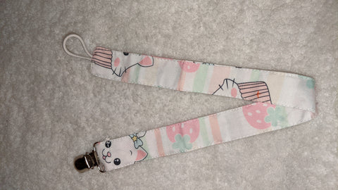 Sweet Kitty Matching Fabric Pacifier Clips  Clearance