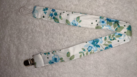Flowers Matching Fabric Pacifier Clips  Clearance