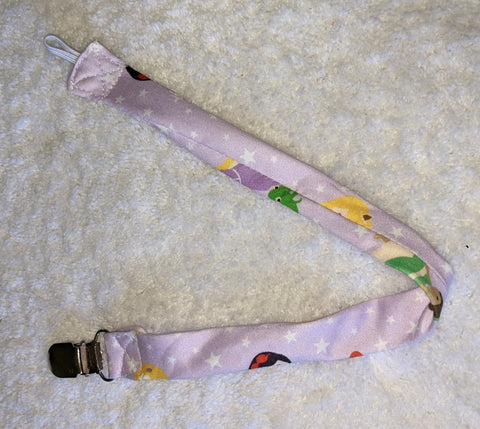 Purple Princess Cartoon Matching Fabric Pacifier Clips  Clearance