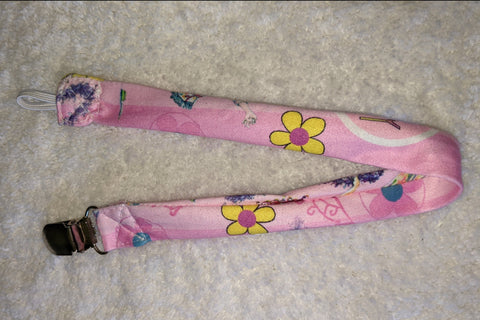Pink Princess Cartoon Matching Fabric Pacifier Clips  Clearance