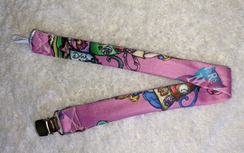 Tea Time Matching Fabric Pacifier Clips  Clearance