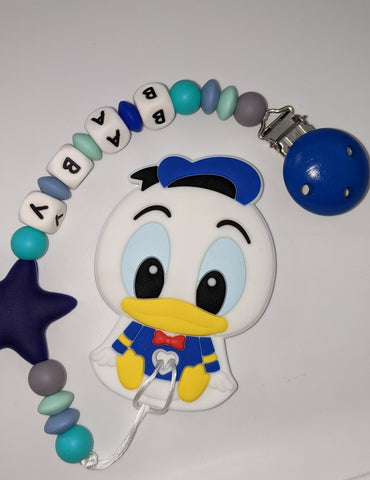 Duck Silicone Teether Chewing Toy Pacifier Clip