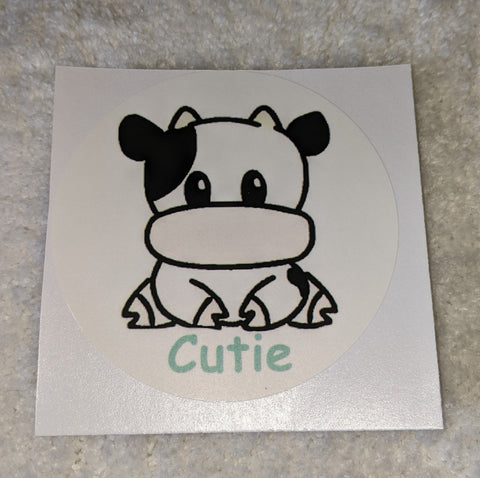 Vinyl Sticker Cutie Cow