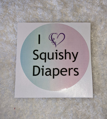 Vinyl Sticker I Love Squishy Diapers
