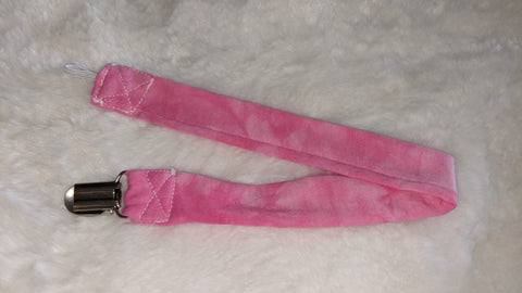 Tyed Dyed Pink Matching Fabric Pacifier Clips