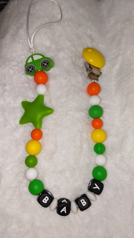 Baby Car SILICONE TEETHER CHEWING PACIFIER CLIP