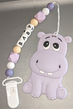 Hippo Silicone Teether Chewing Toy Pacifier Clip