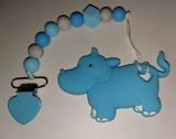 Hippo Silicone Teether Chewing Toy Pacifier Clip