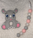 Hippo Silicone Teether Chewing Toy Pacifier Clip