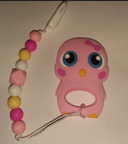 Bird flamingo SILICONE TEETHER CHEWING TOY PACIFIER CLIP