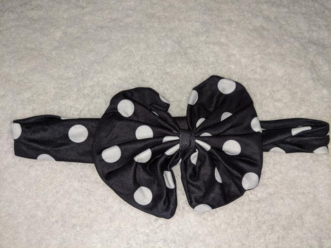 Black & White Dots MATCHING Boutique Fabric Hairband Headband Clearance