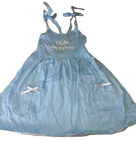 Little Princess Embroidered Blue Smock Halter Summer Dress * Look at Measurements Clearance