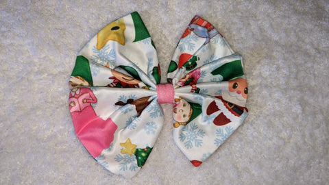 Christmas Boutique Fabric Hair Bow