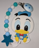 Duck SILICONE TEETHER CHEWING TOY PACIFIER CLIP