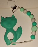 FOX SILICONE TEETHER CHEWING TOY PACIFIER CLIP