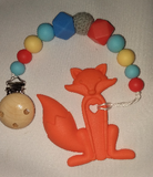 FOX SILICONE TEETHER CHEWING TOY PACIFIER CLIP