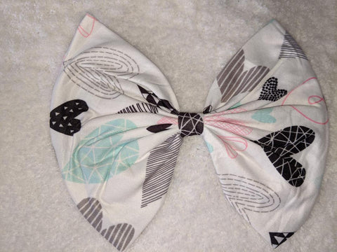 Pastel Hearts MATCHING Boutique Fabric Hair Bow Clearance