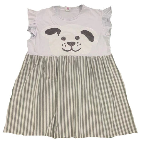 Pretty Puppy Ruffle Sleeve Dress