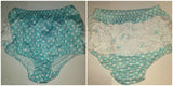 New ADULT Ruffle Polka dot Bloomers Light Blue shorts *
