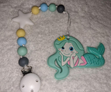 Mermaid Silicone Teether Chewing Toy Pacifier Clip