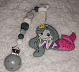 Mermaid Silicone Teether Chewing Toy Pacifier Clip
