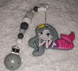 Mermaid SILICONE TEETHER CHEWING TOY PACIFIER CLIP