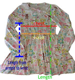 Vintage Style Long Sleeve Enchanted Forest of Fairies Night Gown Pajamas