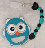 Owl Bird SILICONE TEETHER CHEWING TOY PACIFIER CLIP