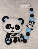 Bear Panda SILICONE TEETHER CHEWING TOY PACIFIER CLIP