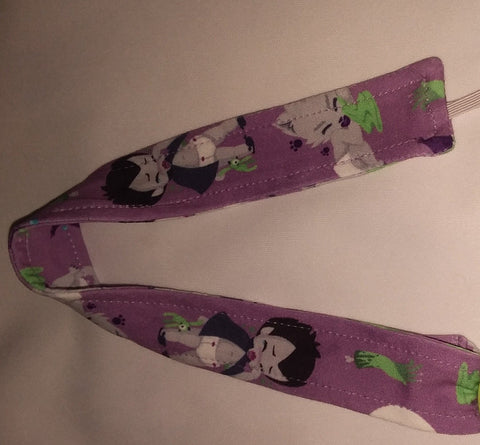 Tiny Terrors Purple Matching Fabric Pacifier Clips - 17"