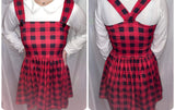 Suspender BLACK & RED Jumper Skirt Dress Clearance xxs only Last One
