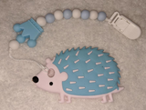 Hedgehog Porcupine SILICONE TEETHER CHEWING TOY PACIFIER CLIP