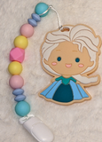 Princess Silicone Teether Chewing Toy Pacifier Clip
