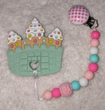 Princess SILICONE TEETHER CHEWING TOY PACIFIER CLIP