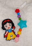Princess Silicone Teether Chewing Toy Pacifier Clip
